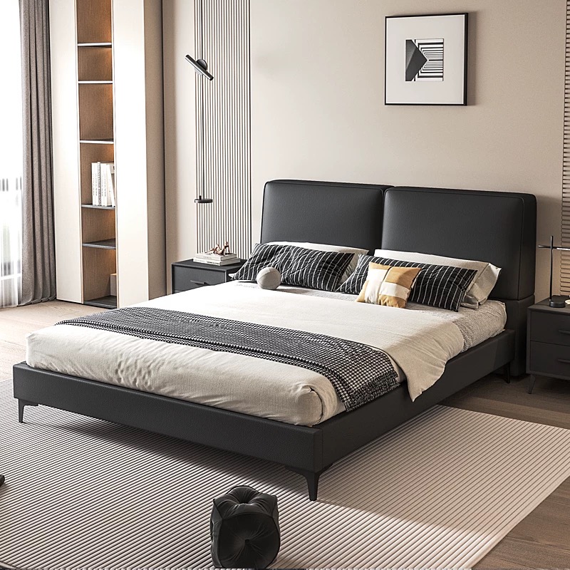 King Size Bed Frame With Storage Drawers - Modern Luxury Wood Bedroom Furniture Soft