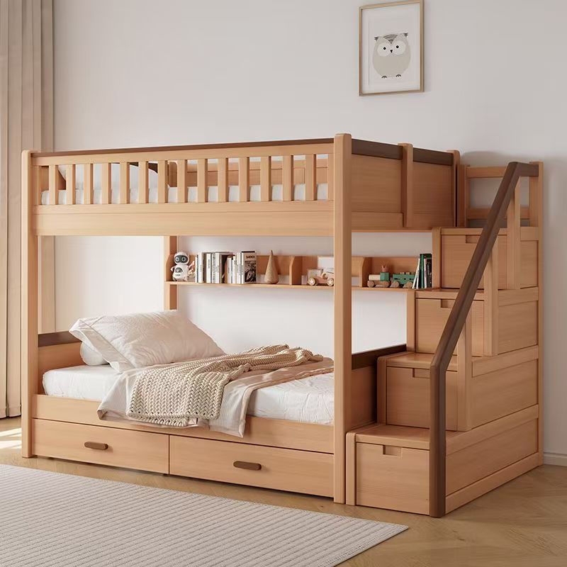 ！@Nature Oak Wooden Bunk Bed W - Bunk Bed With Stairs And Slide review and price